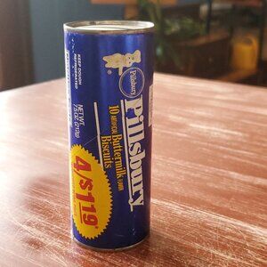 Vintage Pillsbury Doughboy Biscuit Can Coin Bank – Buttermilk Biscuits Tin – Kit